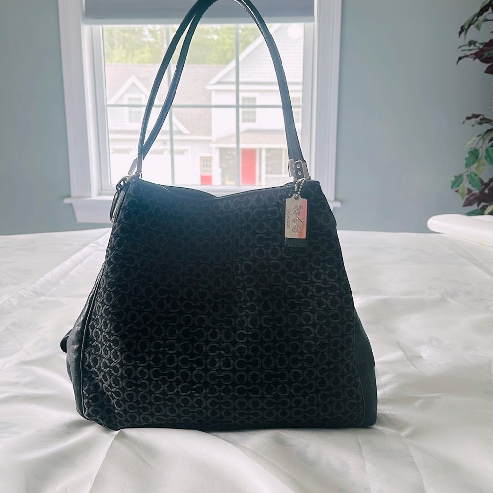 Coach “Madison Phoebe OP Art” vintage leather/canvas bag